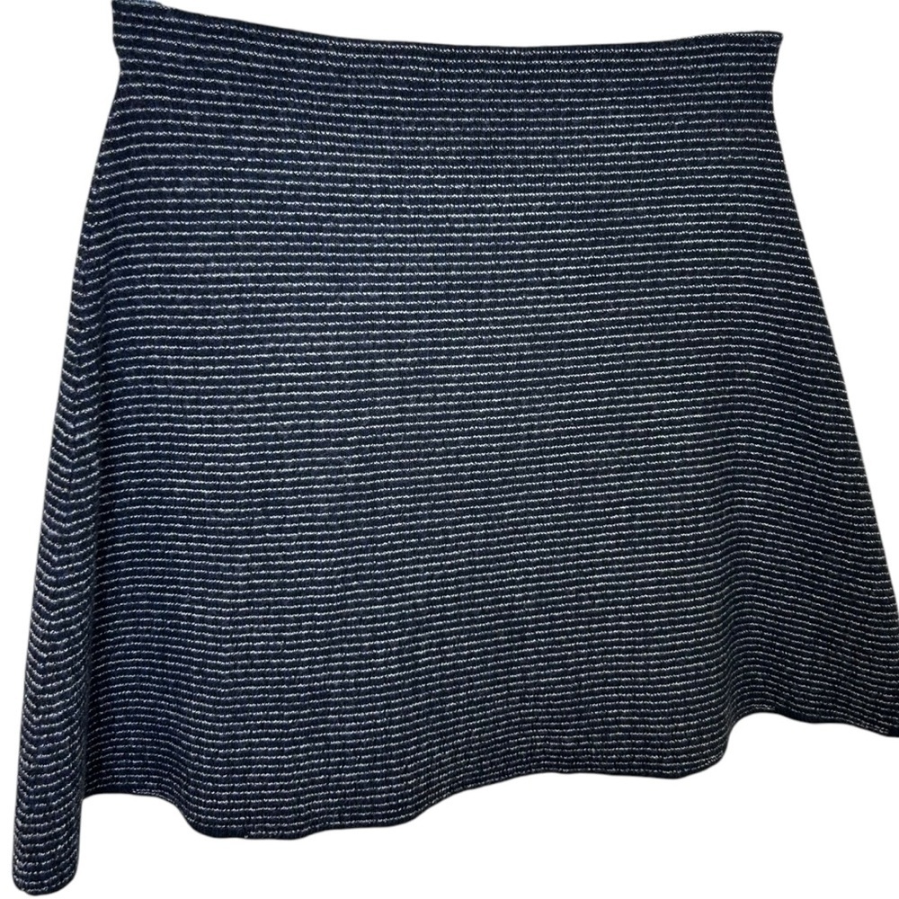 Theory - "Doreene O Noble" Mini Skirt, A-Line, Wool - Size M, Black, Blue, White - Picture 8 of 13